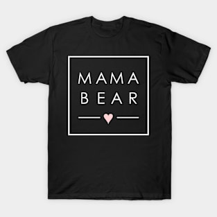 Mama Bear Mother Mom Love Minimal Square T-Shirt
